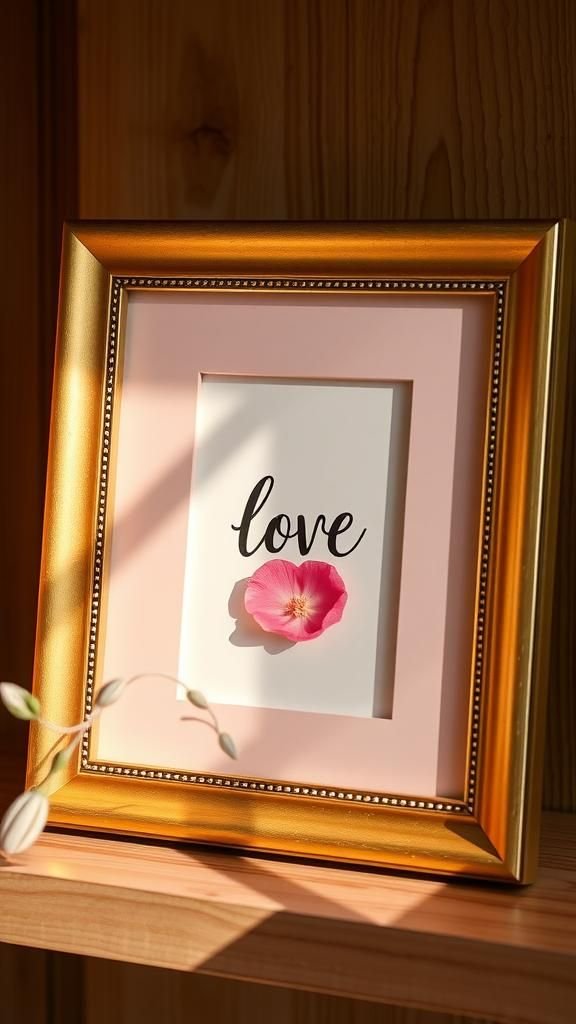 Gold-Leaf Love Quote Picture Frame