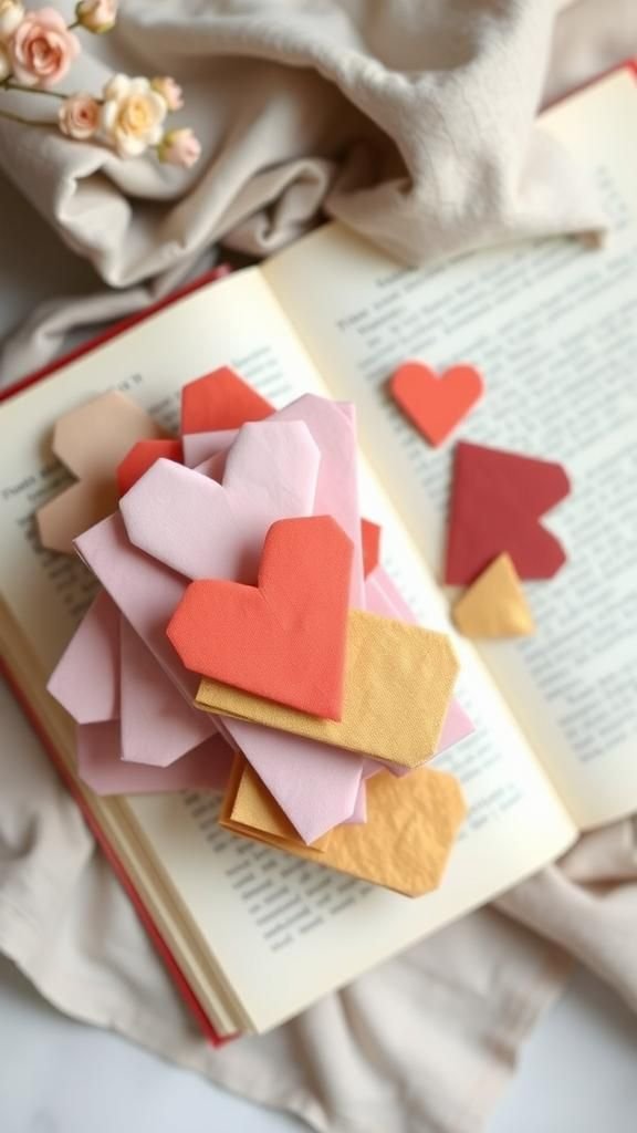 Origami Heart Corner Bookmarks