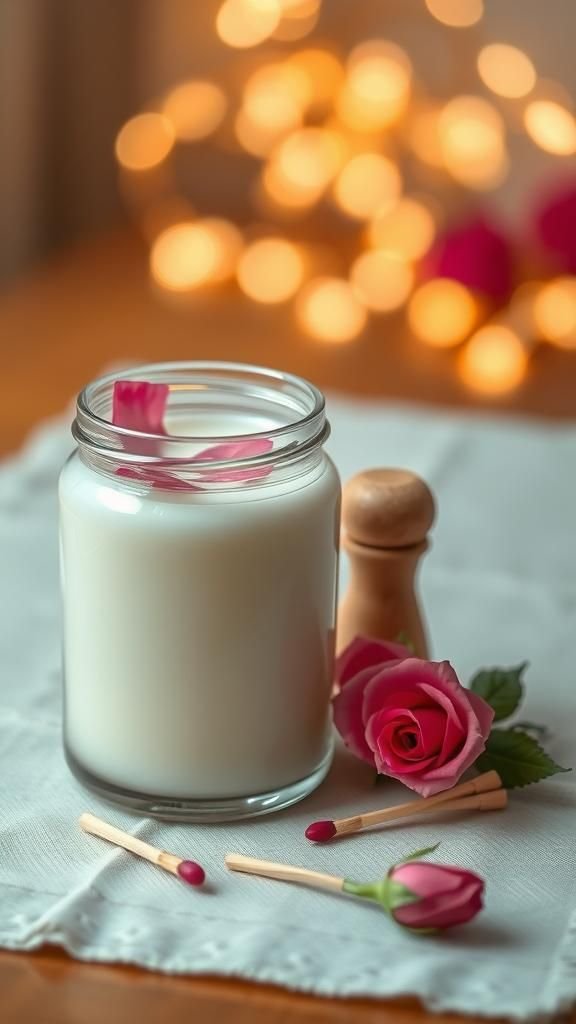 Soy Candle With Rose Petals And Vanilla