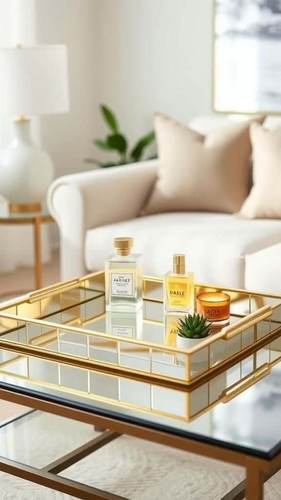 Gold Mirror Mosaic Tray From Dollar Finds