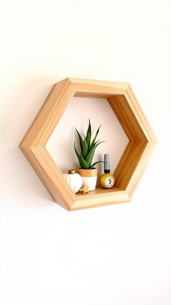 Hexagon Wall Shelf From Craft Sticks