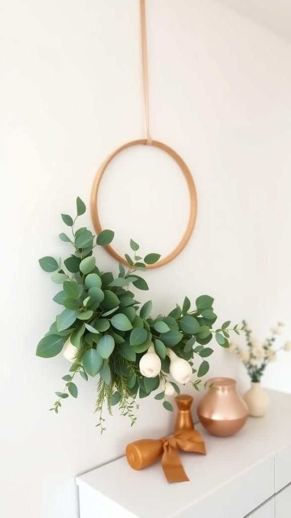 Oversized Hula Hoop Greenery Wreath Statement