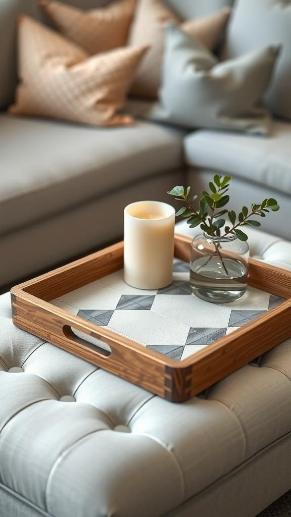Peel-and-Stick Tile Coffee Table Tray