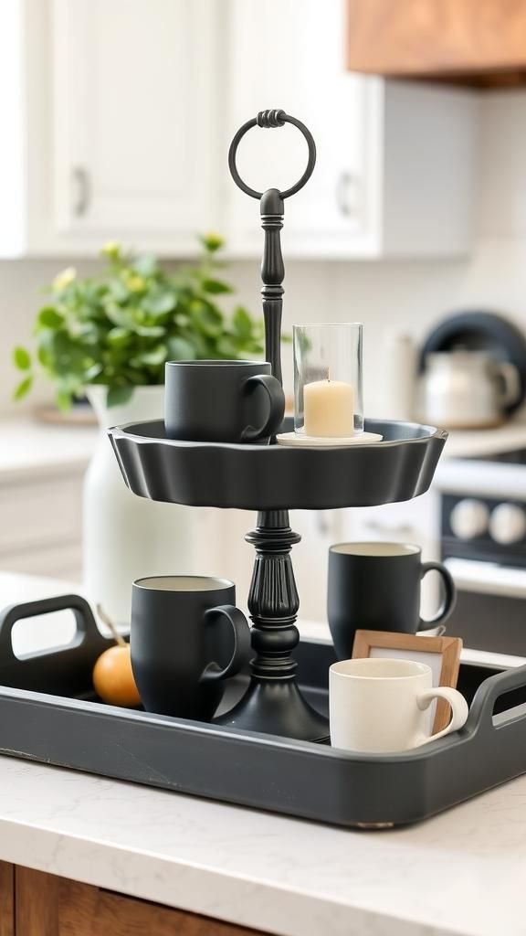 Two-Tier Tray From Pie Pans And Stands
