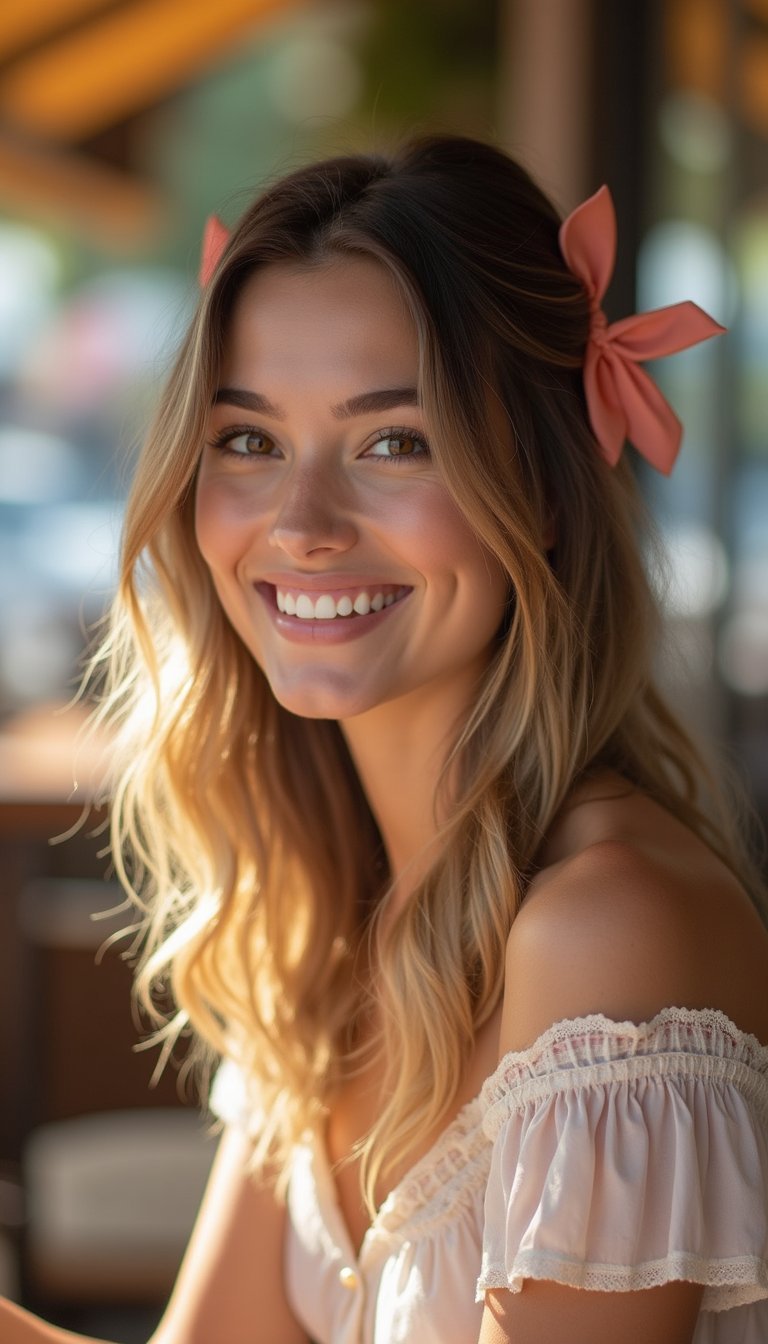 Ribbon-Tied Half Up For Sweet Looks