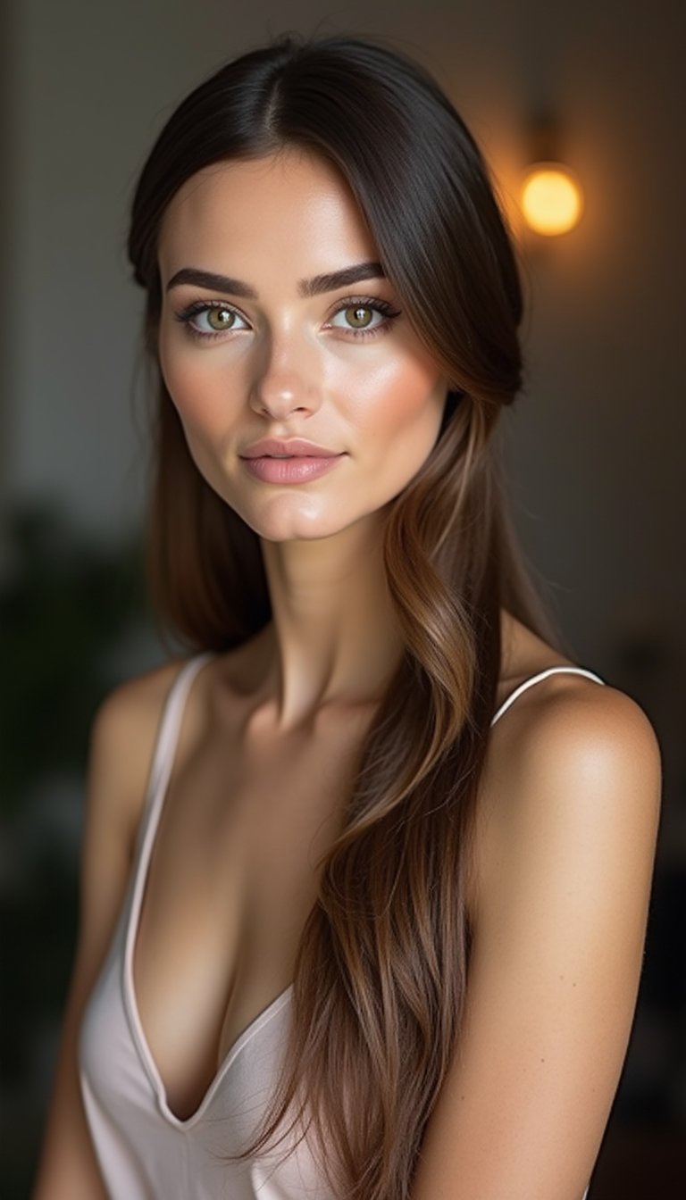 Sleek Straight Half Up Low Volume