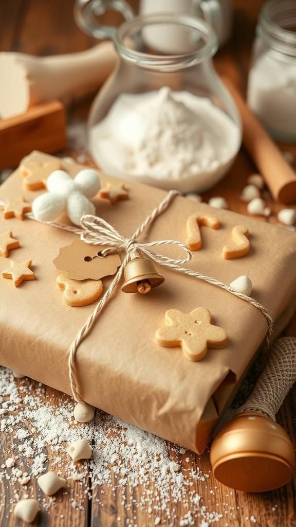 Cookie Cutter Stamped Patterns On Brown Paper