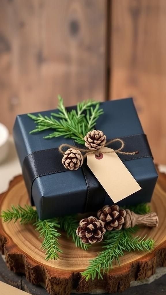Forest Foraged Pinecone And Cedar Gift Toppers