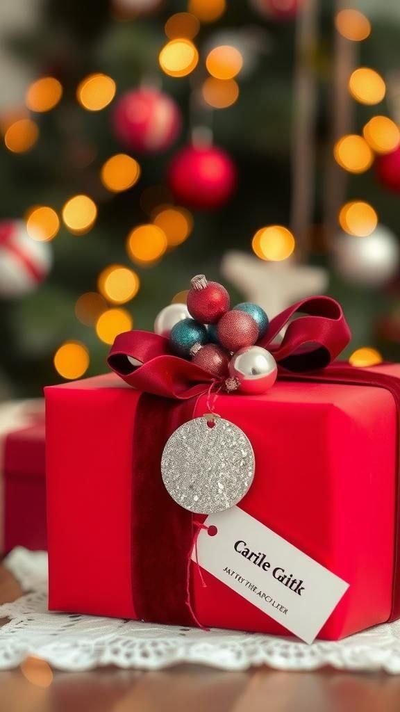 Mini Ornament Toppers For Sparkling Gift Wrap