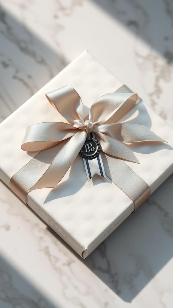 Subtle Embossed Paper With Satin Ribbon Finish