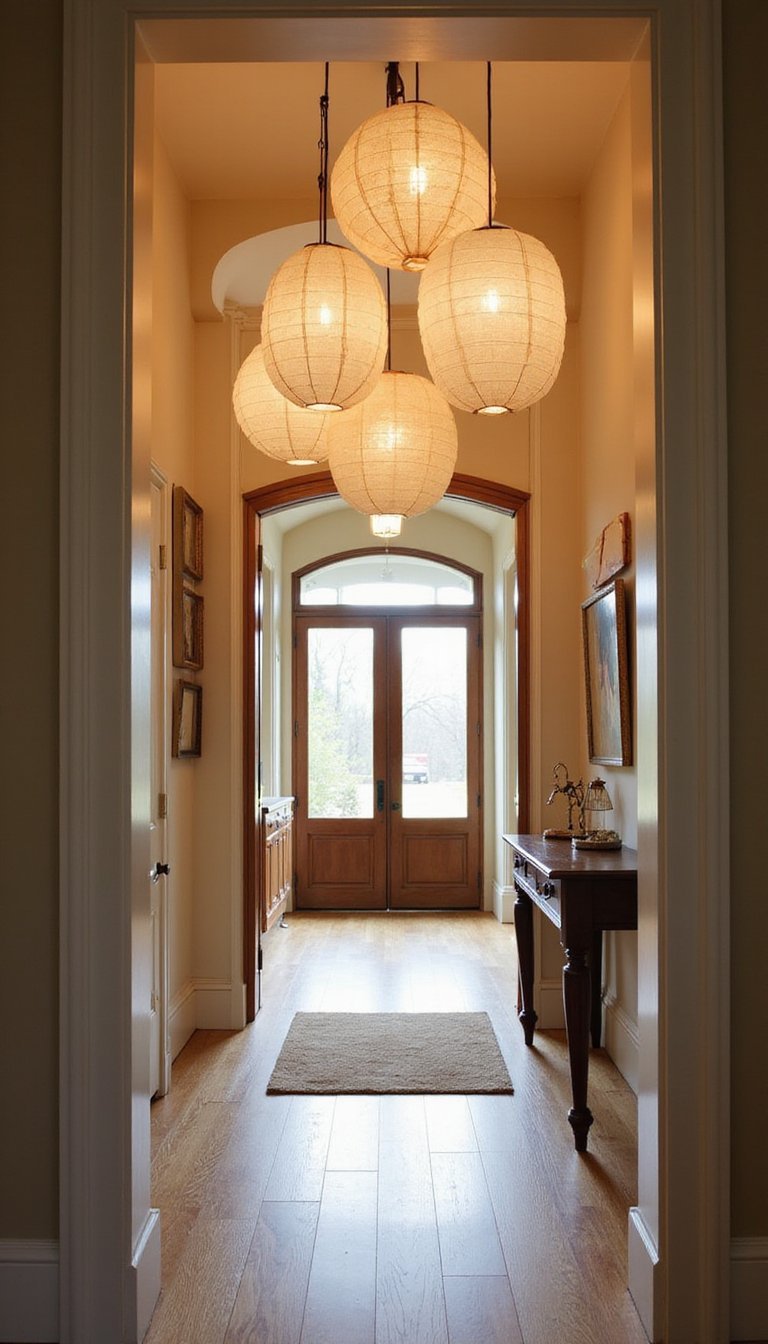 DIY Paper Lantern Cluster For Cozy Entryway