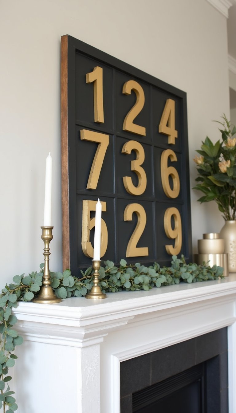 Sparkling Numbered New Year Countdown Sign