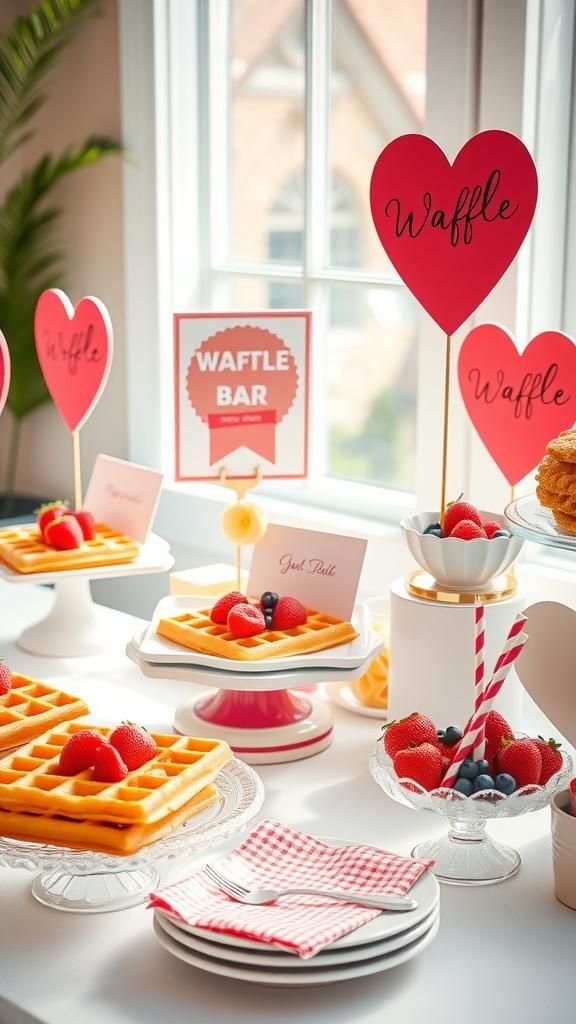 Heart-Shaped Waffle Bar Signage And Labels