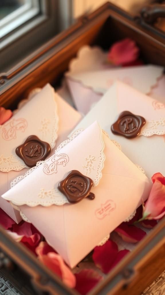 Lace-Edged Paper Envelope Pockets For Treats