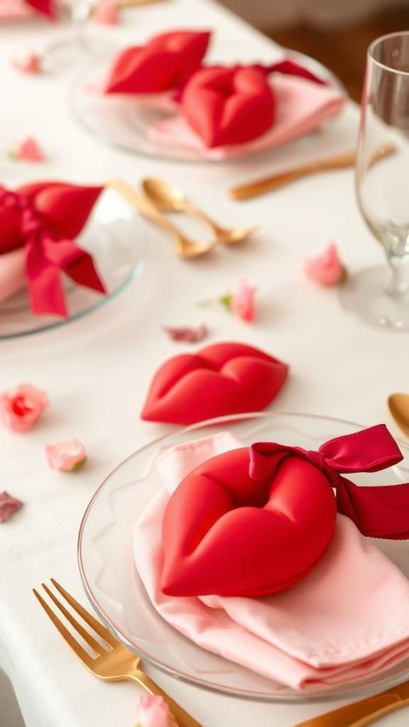 Lip Print Napkin Rings From Clay