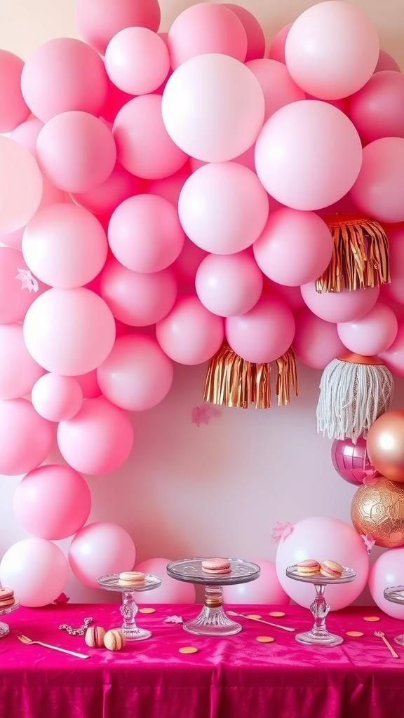 Pink Ombré Balloon Cloud With Tassels