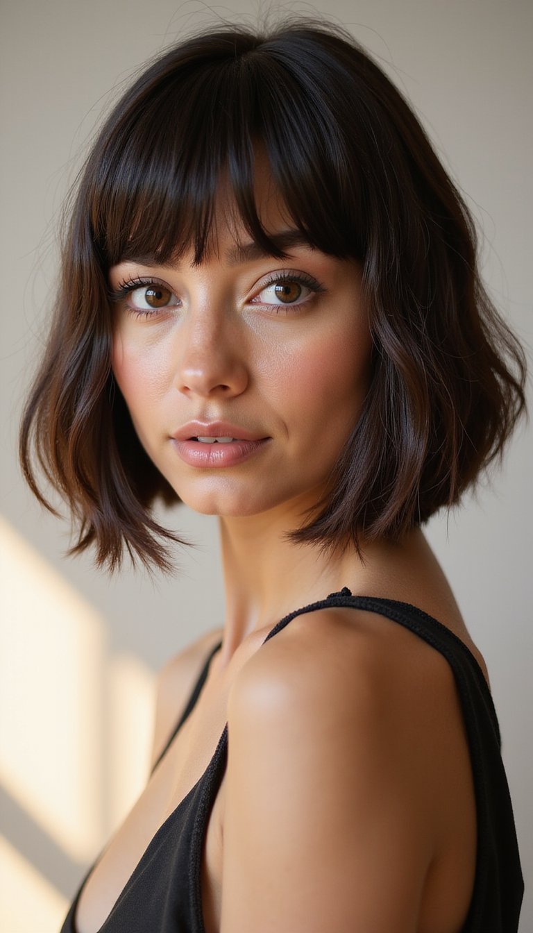 Glossy Blunt Bob With Mirror Shine Finish