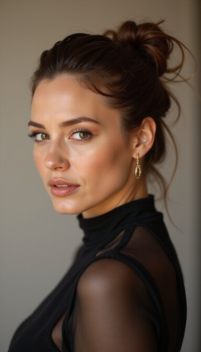 Wet Look Slick Back Updo For Parties