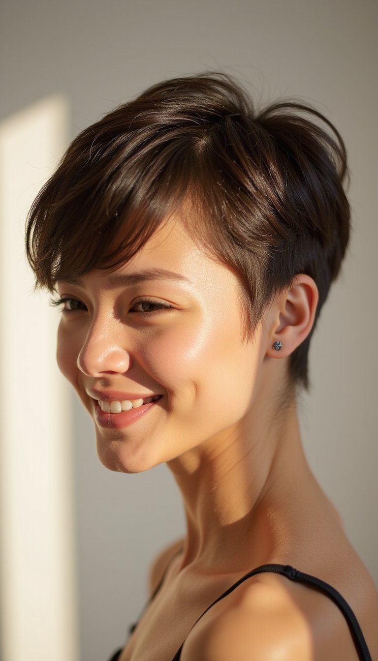 Athletic Pixie With Gelled Side Sweep