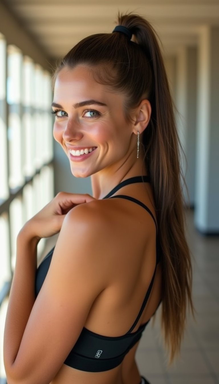 Sleek High Ponytail With Elastic Hair Wrap