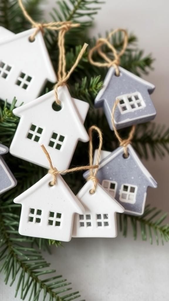 Air-Dry Clay Little House Village Ornament