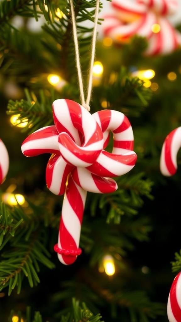 Faux Ribbon Candy Ornament With Glassy Shine