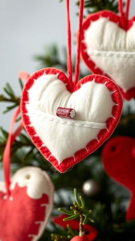 Felt Scandinavian Woven Heart Pocket Ornament