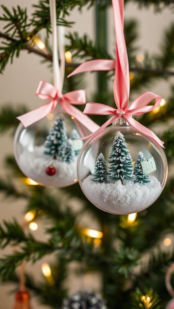 Fillable Glass Baubles With Mini Winter Scenes