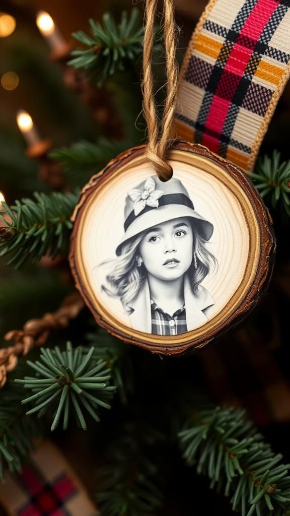 Photo Transfer Wood Slice Keepsake Ornament