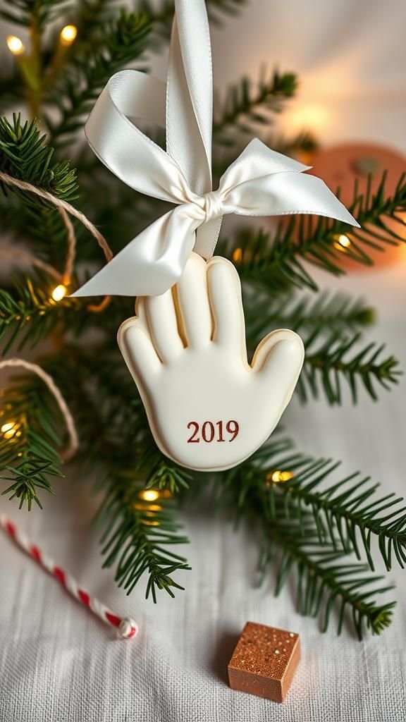 Salt Dough Handprint Keepsake With Year Stamp