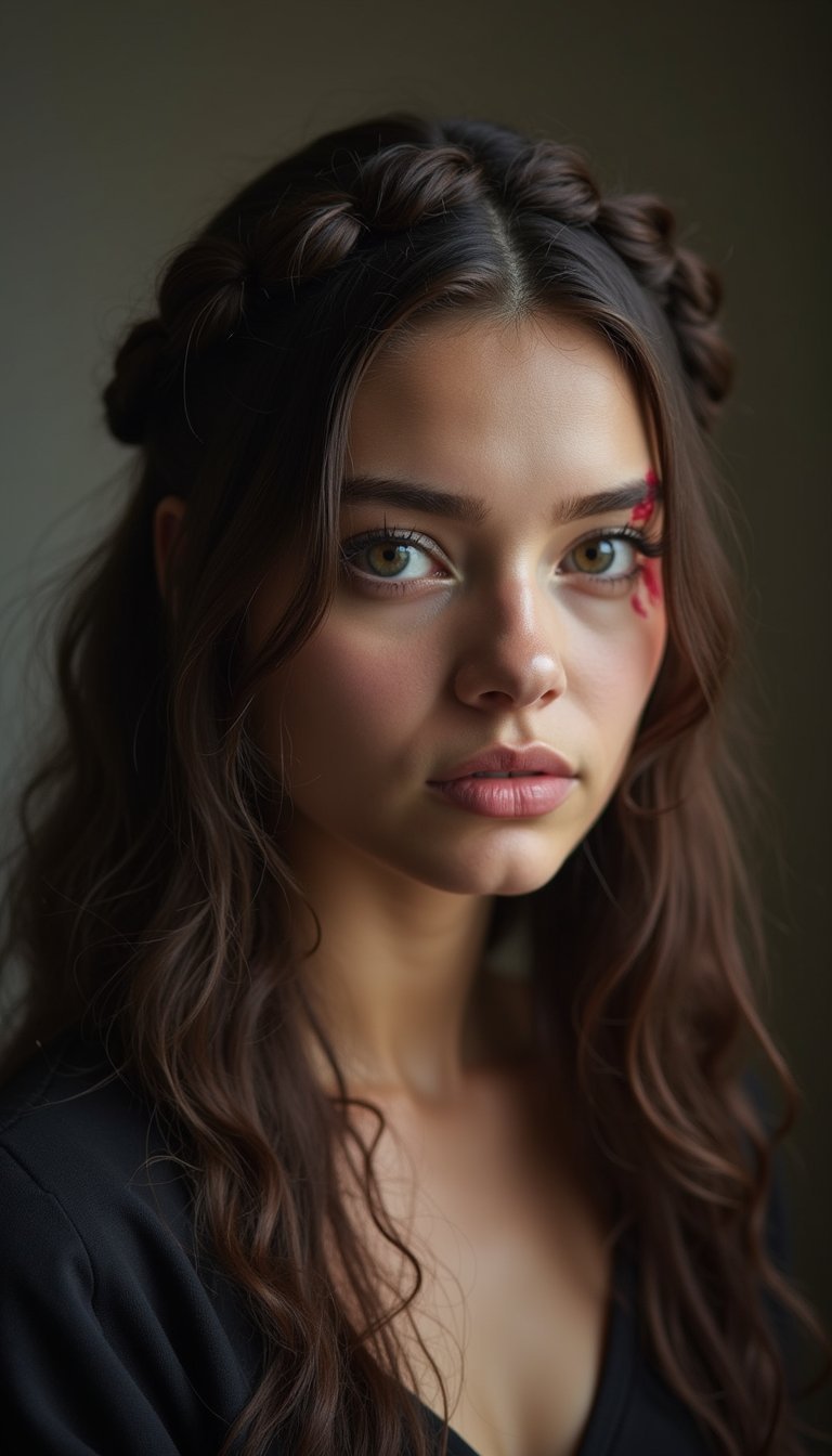 Braided Crown With Halloween Blood Effect