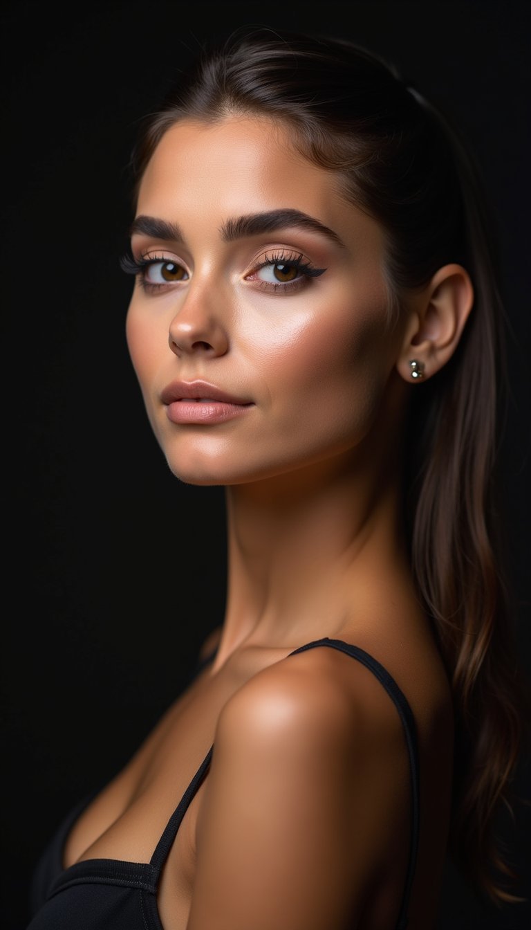 Slicked-Back Vampire Hair With Dramatic Shine