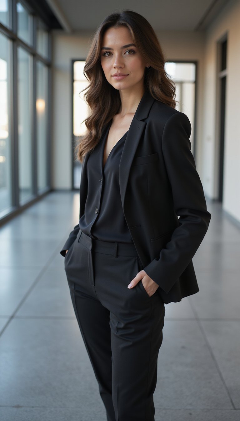 Look Preto Total Com Texturas Contrastantes