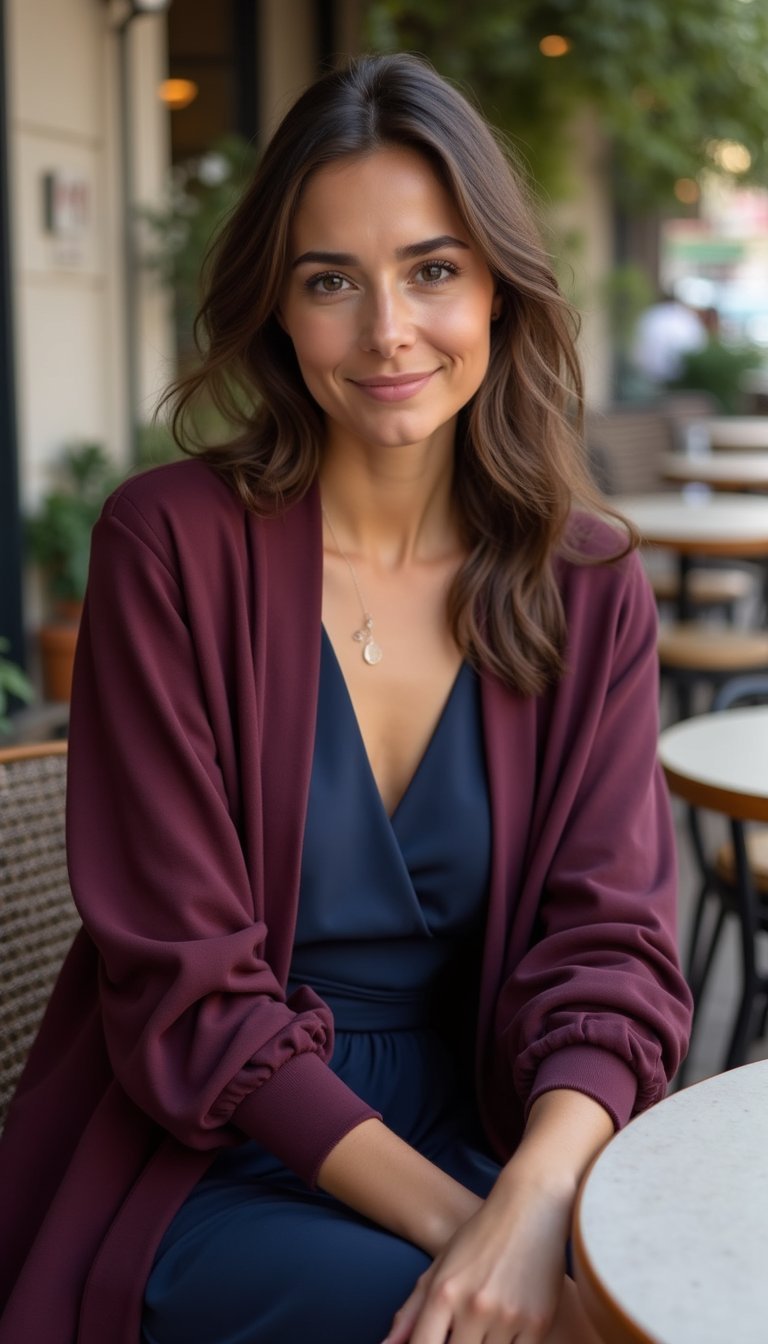 Vestido Midi Envolvente Com Cardigã Leve