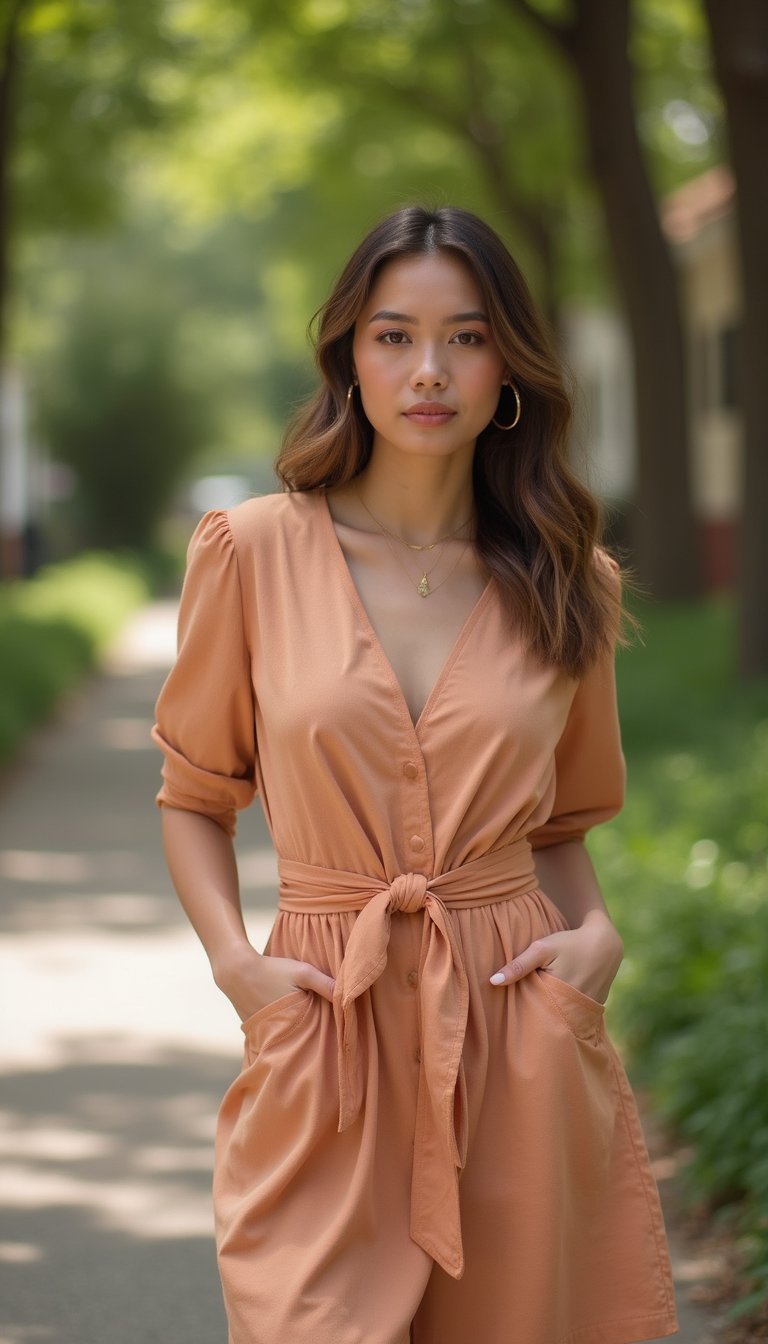 Vestido Envelope Com Cinto E Acessórios Versáteis