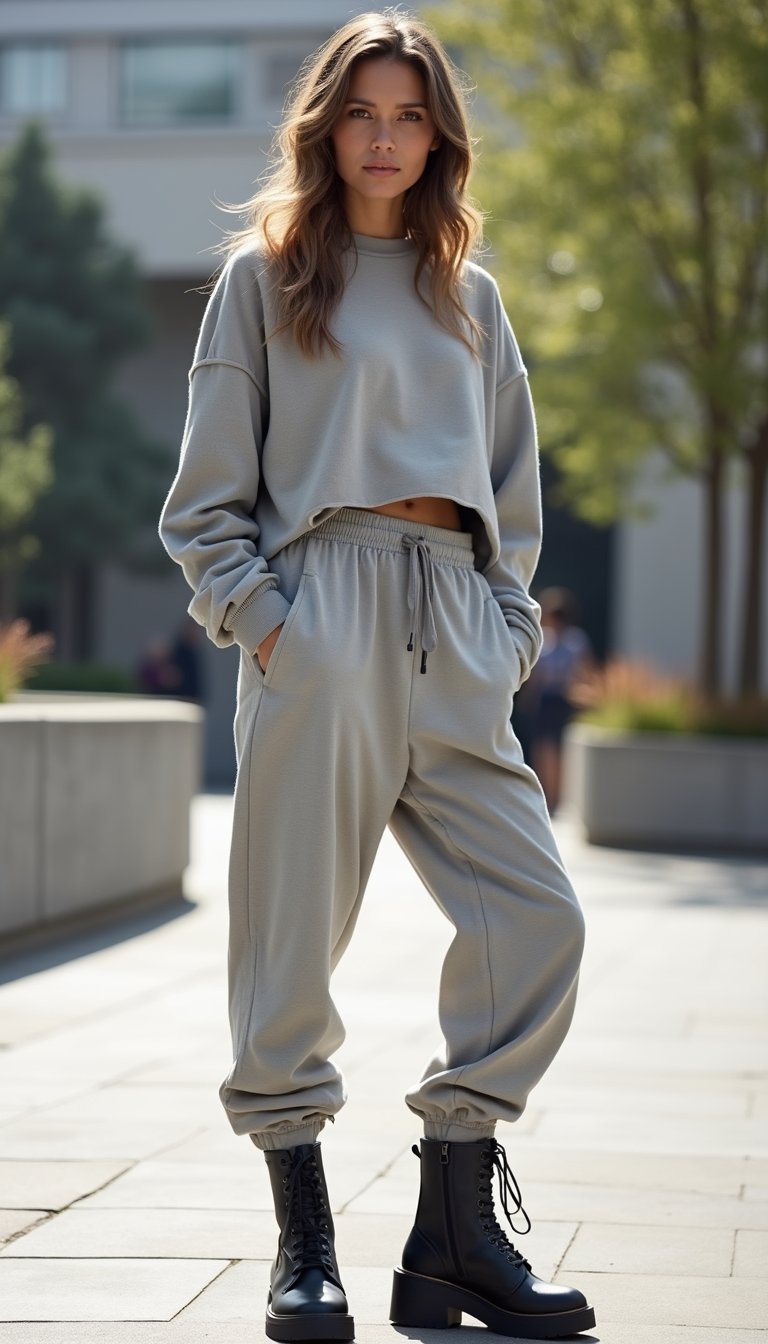 Look Esportivo Chique Com Bota De Cano Alto