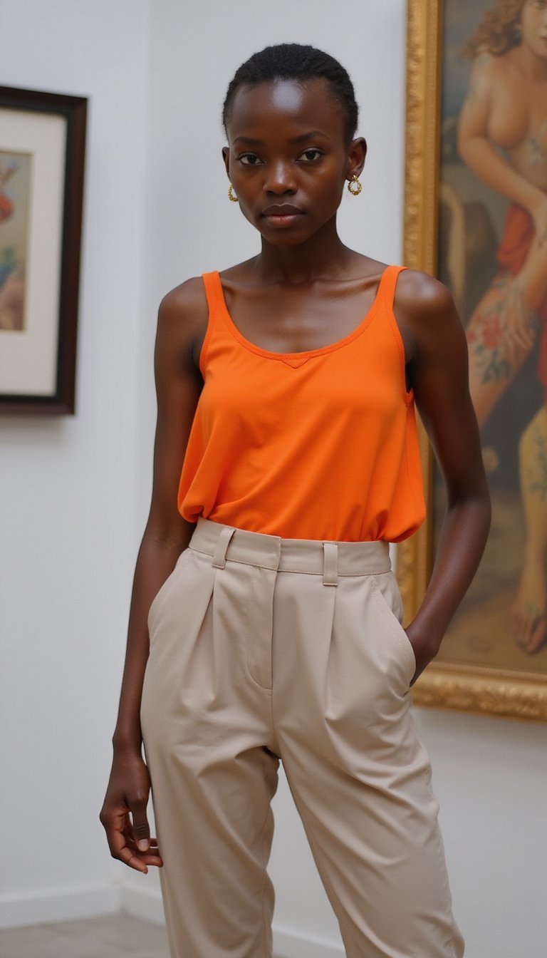 Cor Block: Blusa Vibrante e Calça Alfaiataria Neutra