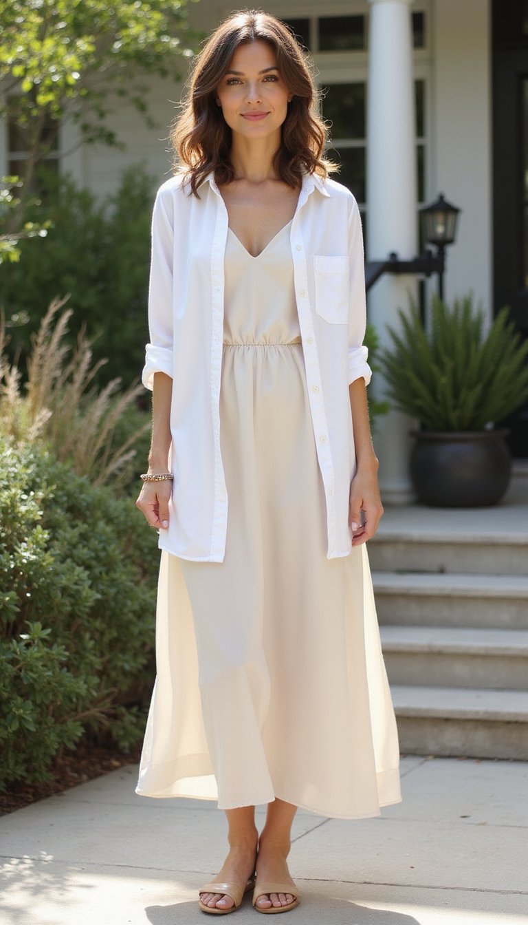 Camisa Branca Por Baixo De Vestido Slip Delicado