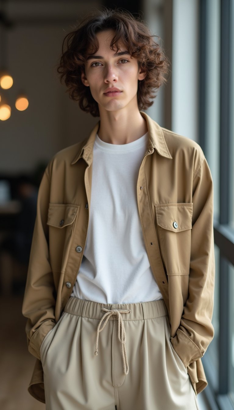 Camisa Oversized Overshirt Estilo Trabalho Informal