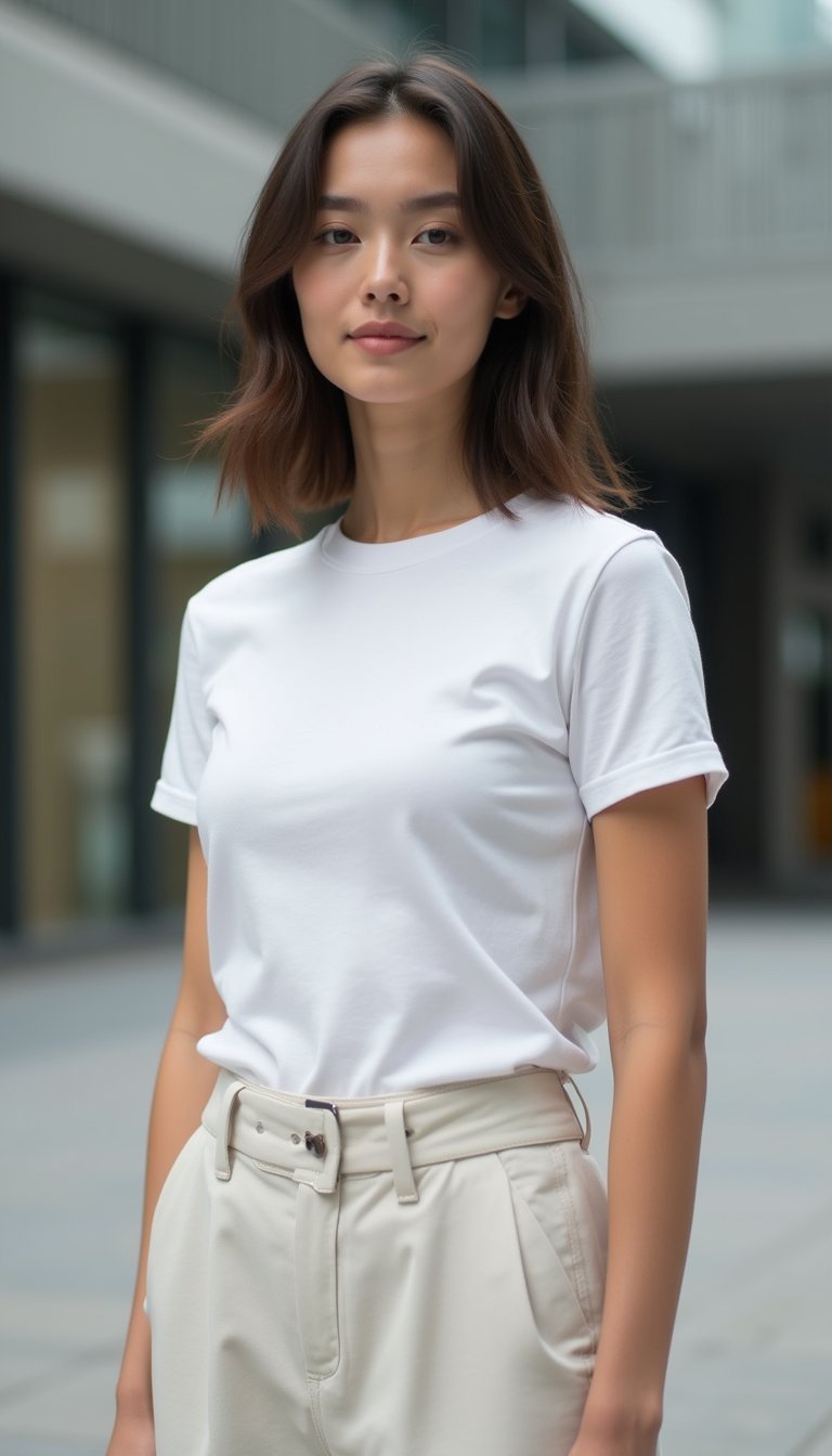 Camiseta Básica Chic No Estilo Minimalista Urbano