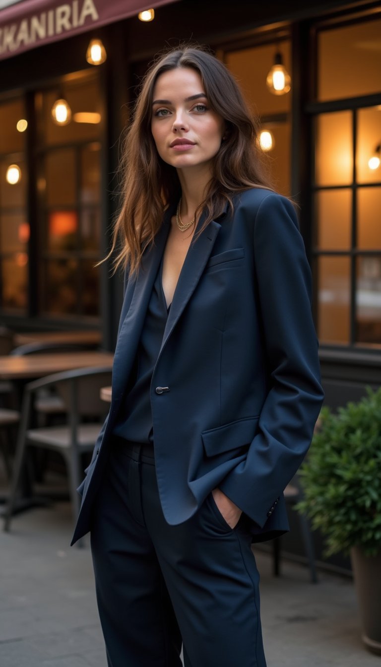 Conjunto Linho Misto Seda Para Noite Casual