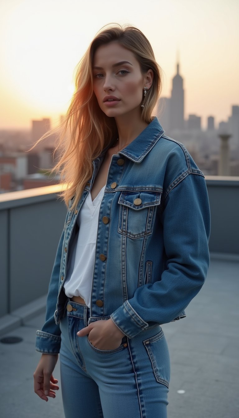 Jeans Sobre Jeans: Coordenação Tonal Perfeita