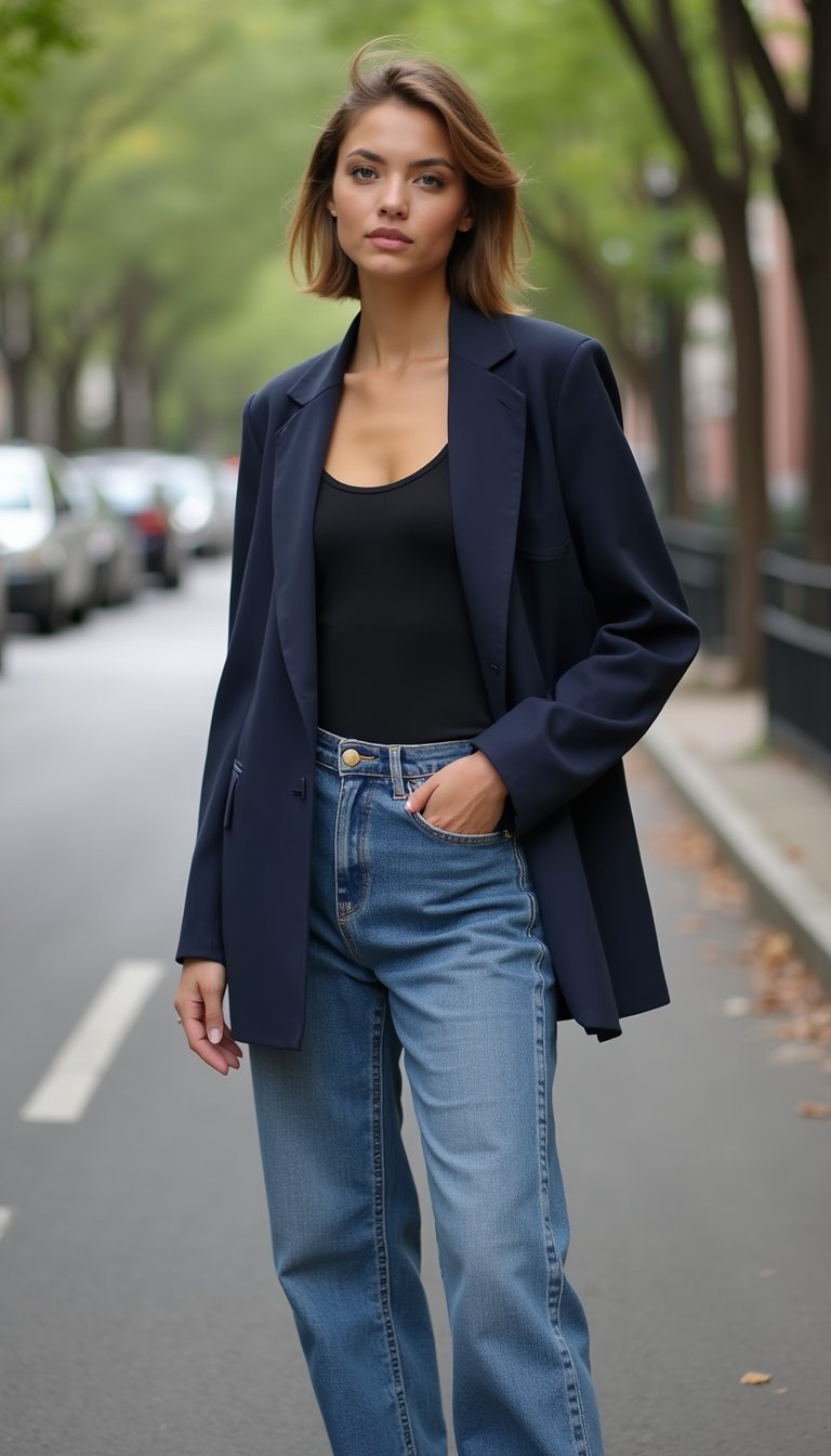 Mom Jeans E Blazer Oversized Chic