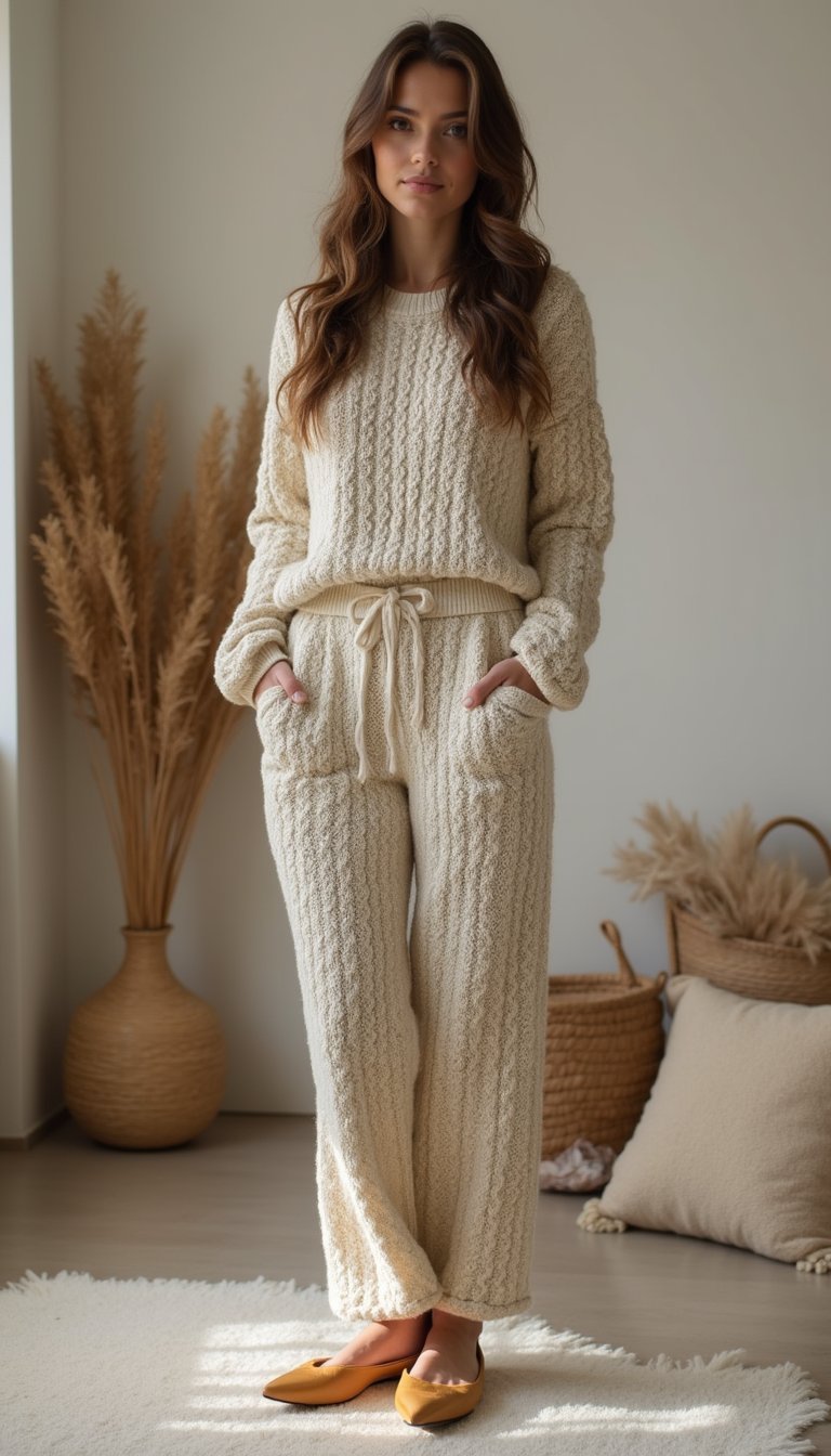 Coordenado De Malha E Sapatilha De Bico Fino Confortável