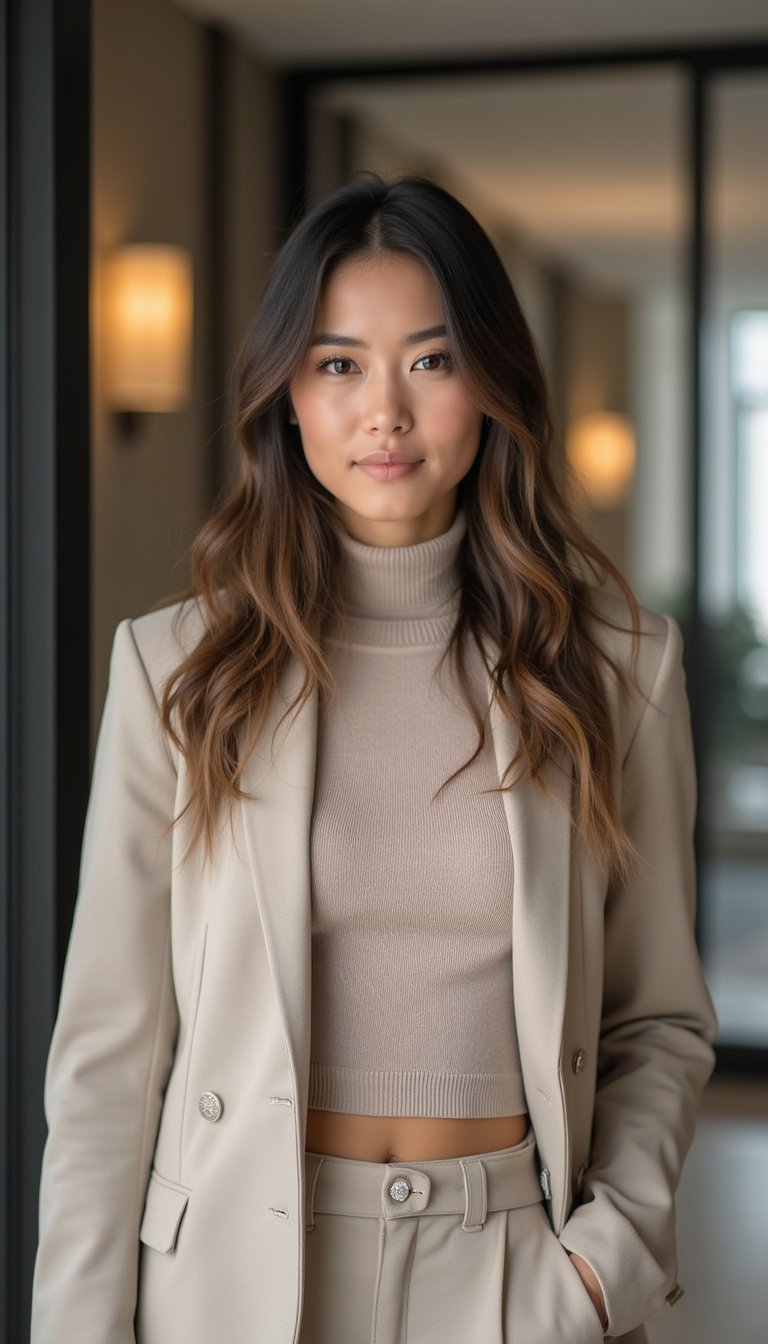 Top Tricô E Blazer Estruturado Para Trabalho