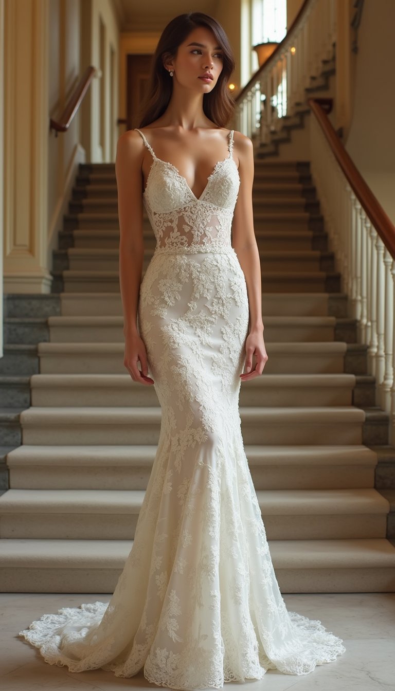 Vestido Sereia em Renda para Evento Formal