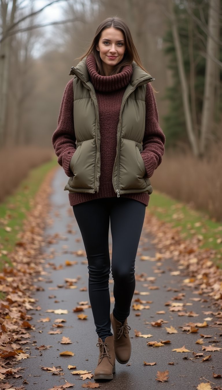 Camisola De Lã Com Colete Acolchoado E Botas