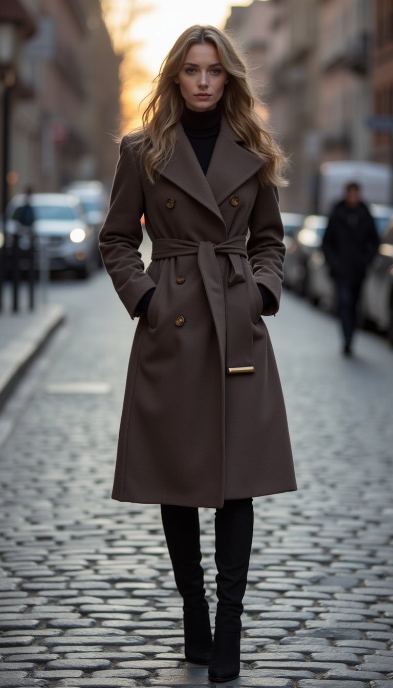 Casaco Envolvente Tipo Wrap Com Bota Over The Knee