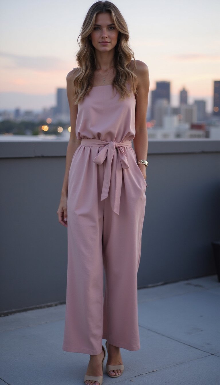 Mono Romántico Con Cinturón Anudado A La Cintura