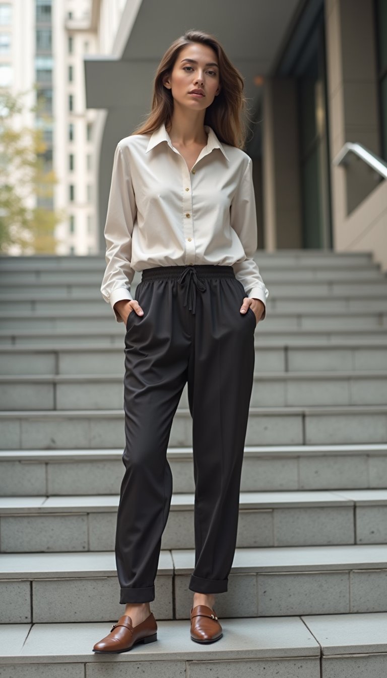 Calça Jogger Alfaiataria Com Blusa Leve